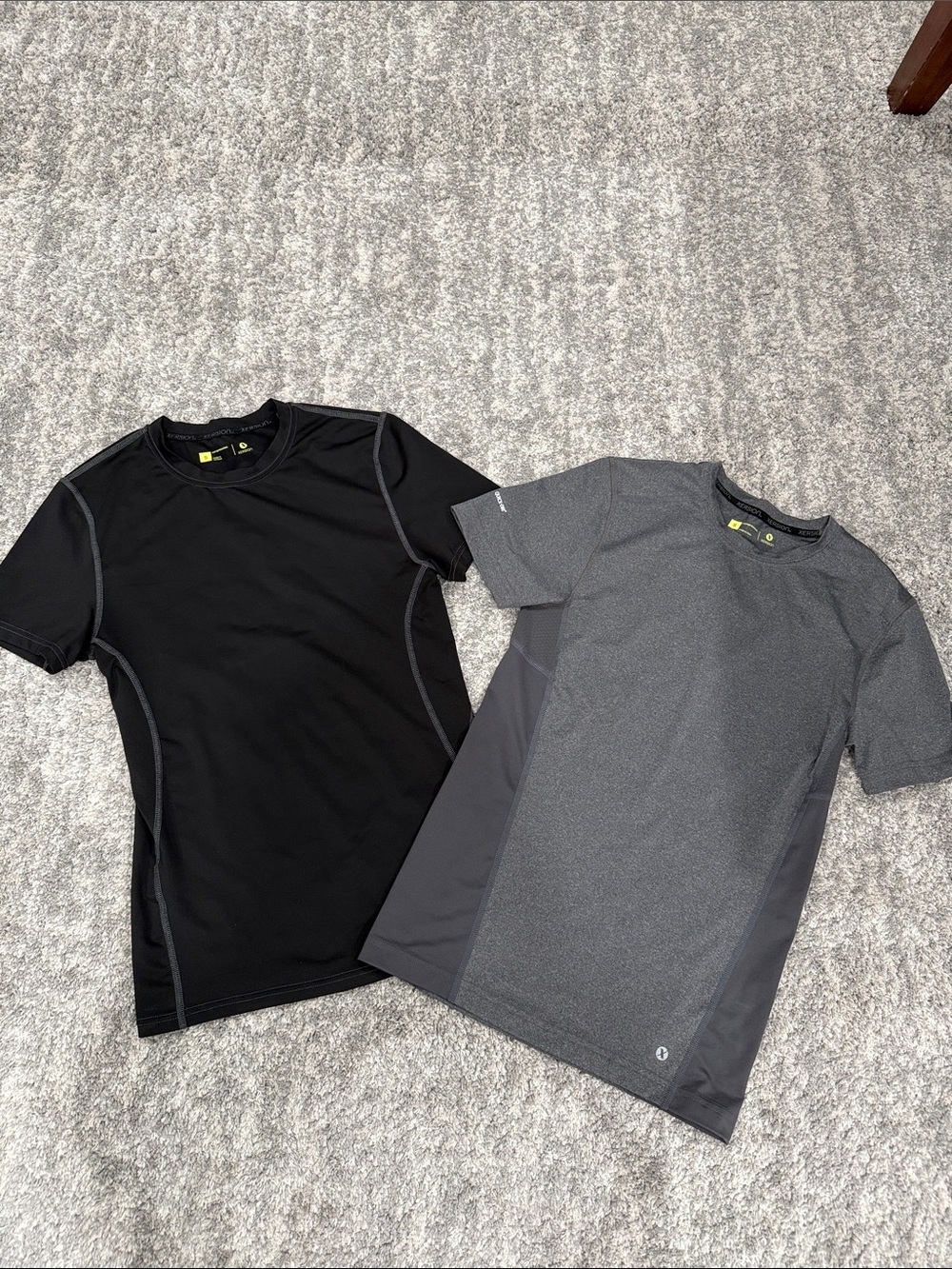 Xersion Men's Short Sleeve Athletic Tees - Black and Gray Bundle